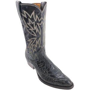 Vintage Preban Sea Turtle Exotic Justin Cowboy Boots Mens 9D Black Western 8578